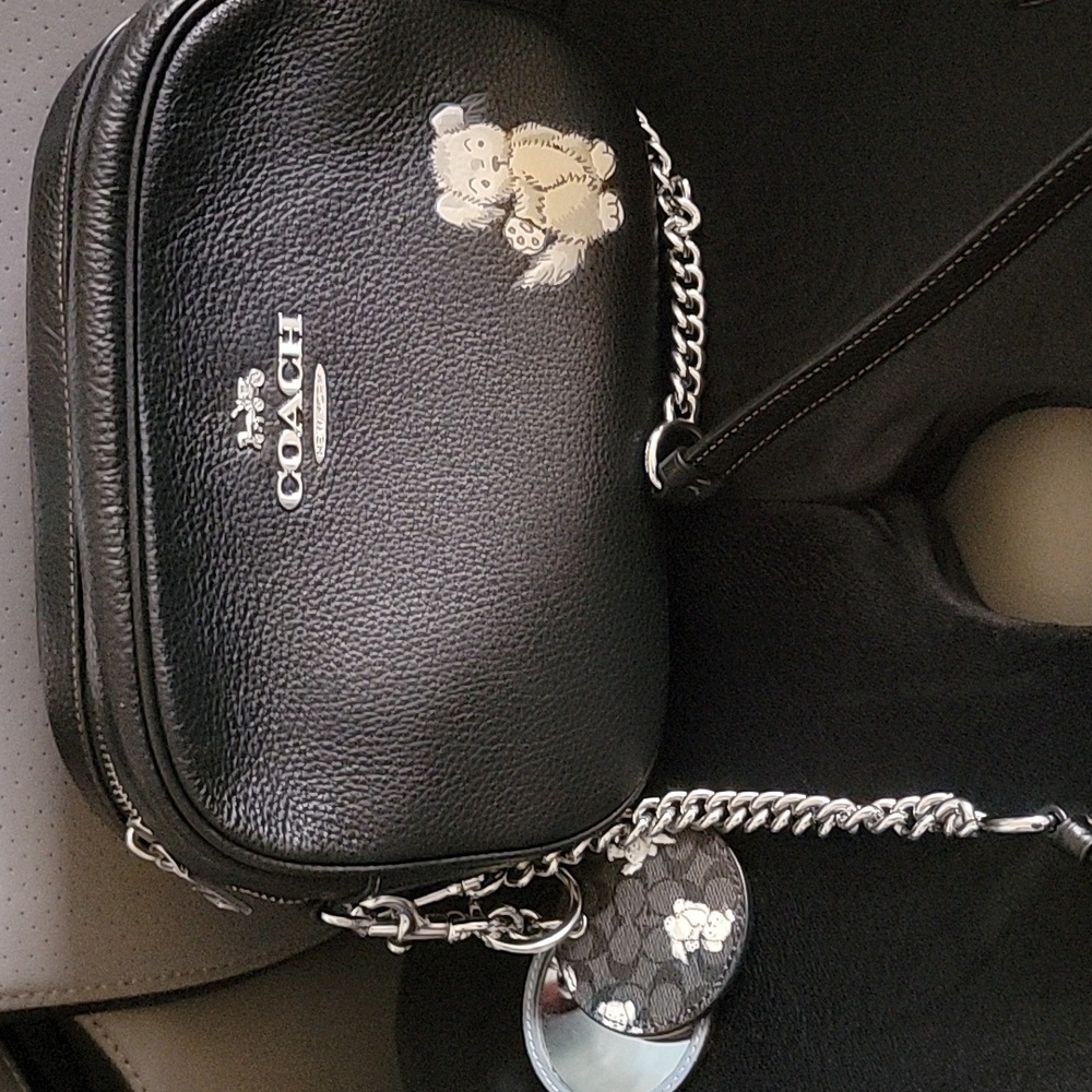 Coach Happy Dog camera bag purse with mirror